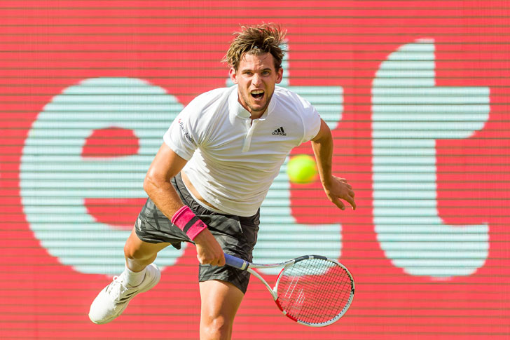 Dominic Thiem in action Dominic Thiem in action